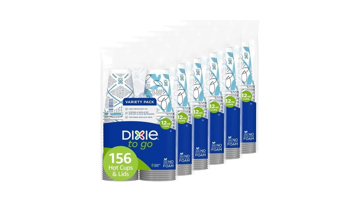 Dixie To Go Paper Coffee Cups With Lids, 12 Oz,