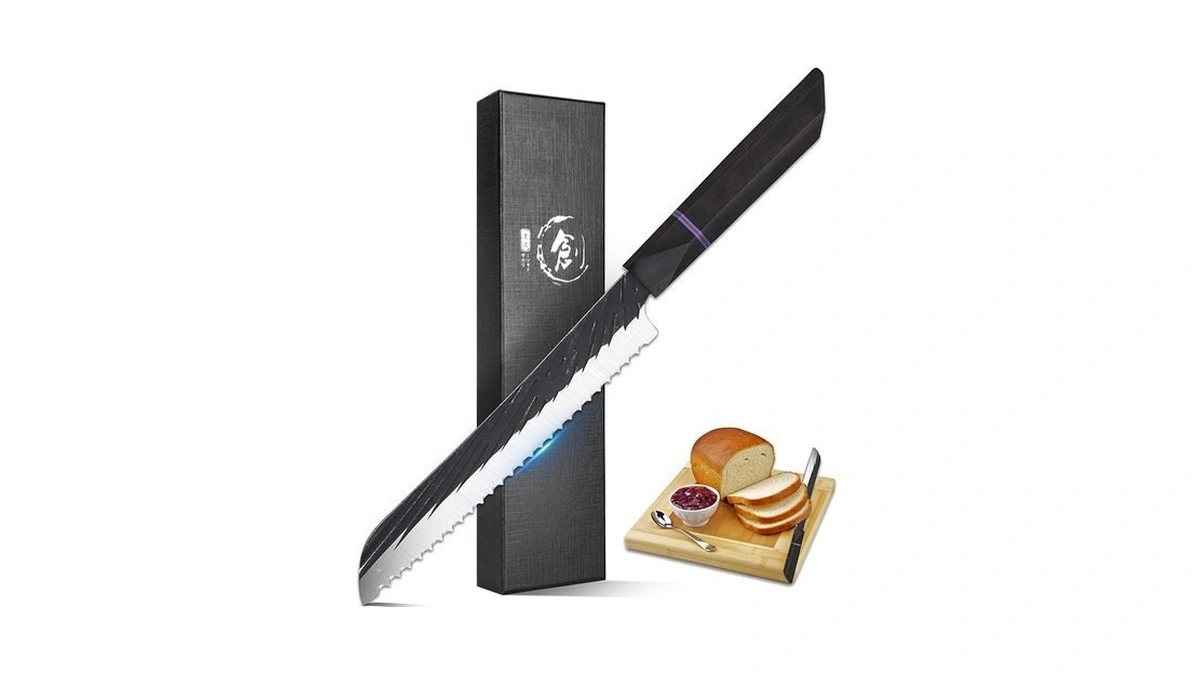 Rococo Sharp Serrated Bread Knife - Bread Cutter Slicer Knife