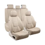 Capitauto Car Seat Covers Full Set, Beige Seat Covers For
