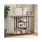 Habutway 42" Industrial Console Table, Narrow 4-tier Wood Entryway Table