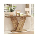 Karlott 51 Inch Console Table, Modern V-shaped Entryway Table, Wood