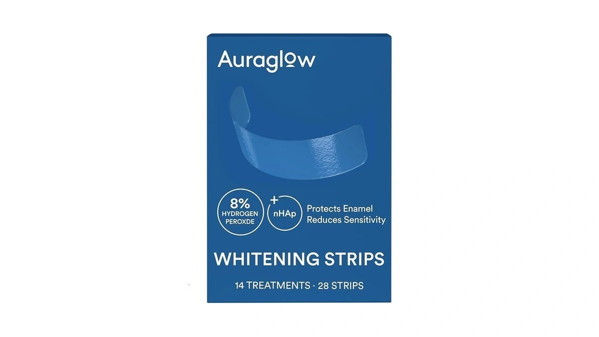Auraglow Teeth Whitening Strips, Sensitive Whitening Strips, 14 Whitening Treatments,