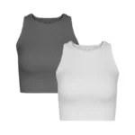 Nicytore 2 Pieces Basic Seamless Sports Tank Tops Sleeveless Racerback