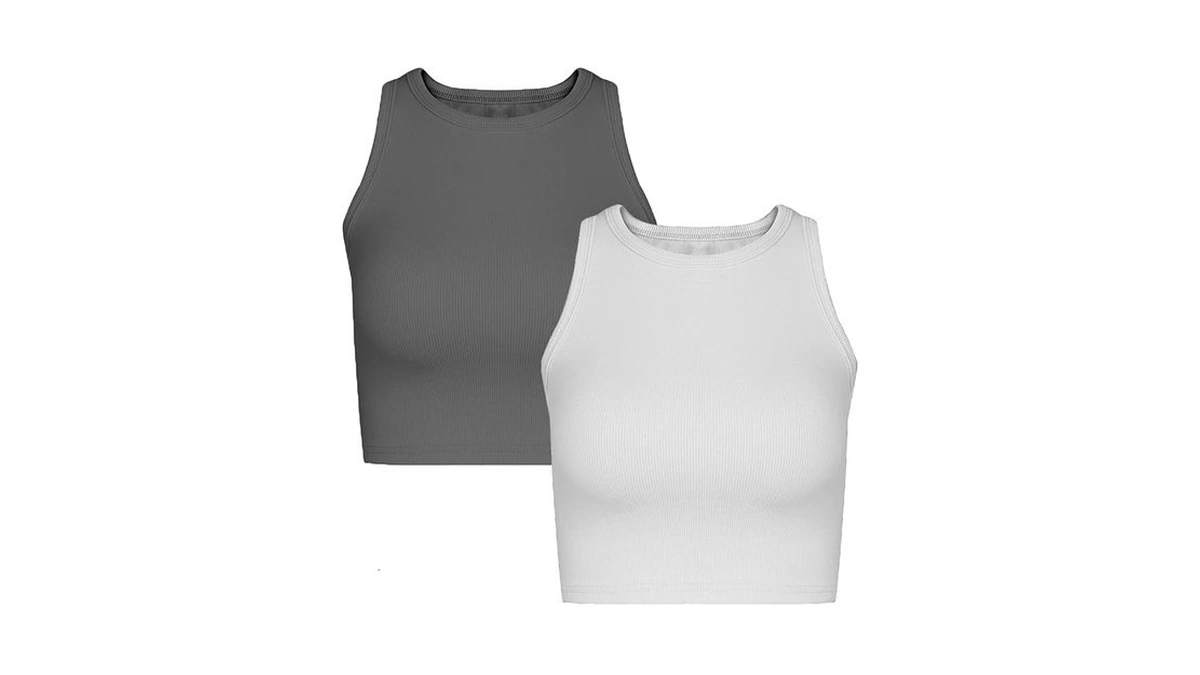 Nicytore 2 Pieces Basic Seamless Sports Tank Tops Sleeveless Racerback