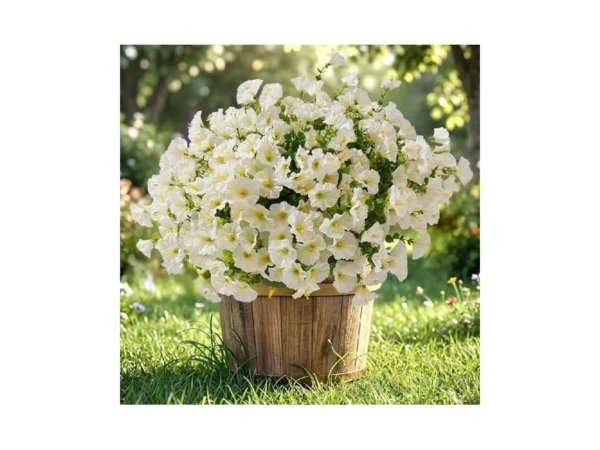 Bakkiet Artificial Flowers For Outdoors, 12 Bundles Fake Plants For