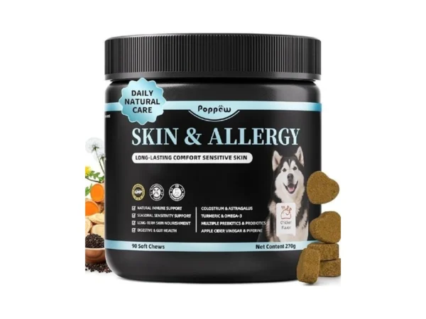 Poppaw Dog Skin & Allergy Chews - Dog Probiotics For