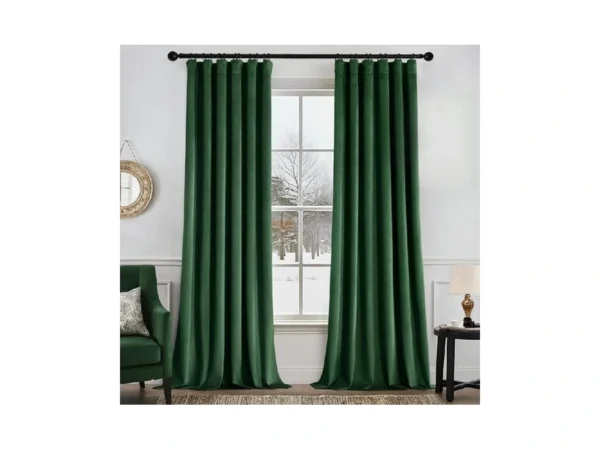 Miulee Christmas Velvet Curtains 90 Inches Long 2 Panels Set
