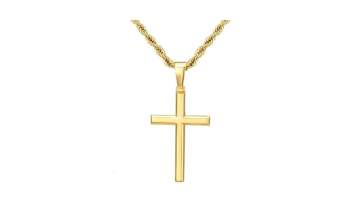 Sweetv 18k Gold Over 925 Sterling Silver Cross Necklace For