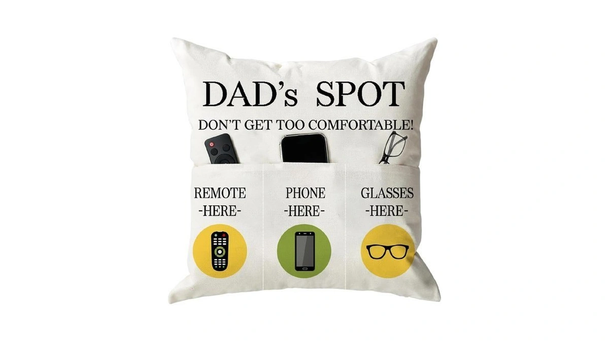 Onfaon Father's Day Throw Pillow Case, Dad's Spot Throw Pillow