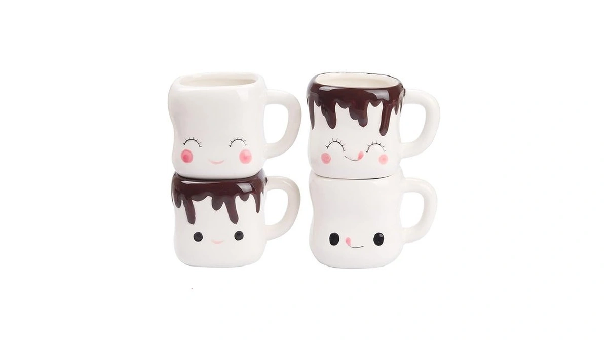 Mycts Marshmallow Mugs Set Of 4 With Handle Marshmallow Cups