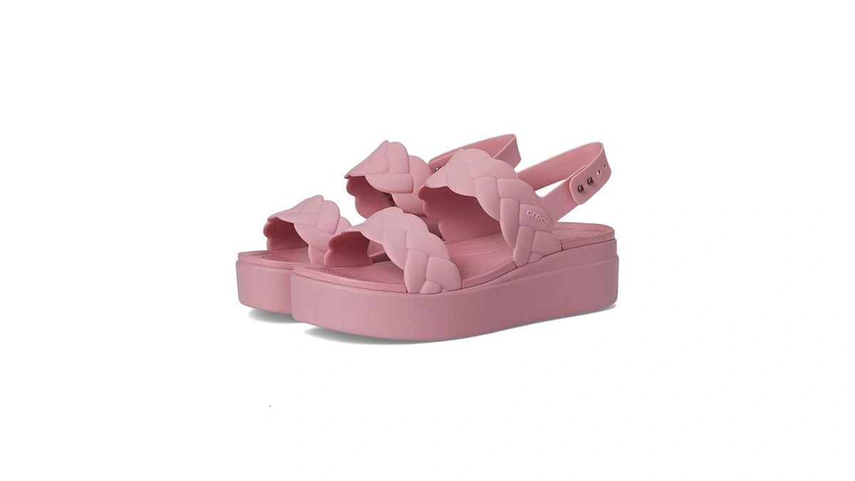 Crocs Women's Brooklyn Woven Low Wedge Sandals Rosett Woven 6