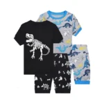 Benaive Boys Summer Pajamas 4 Pieces Boy Pjs Short Sleeves