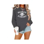 Floyu Football Sweatshirts For Womens Game Day Sweatshirt Sunday Funday