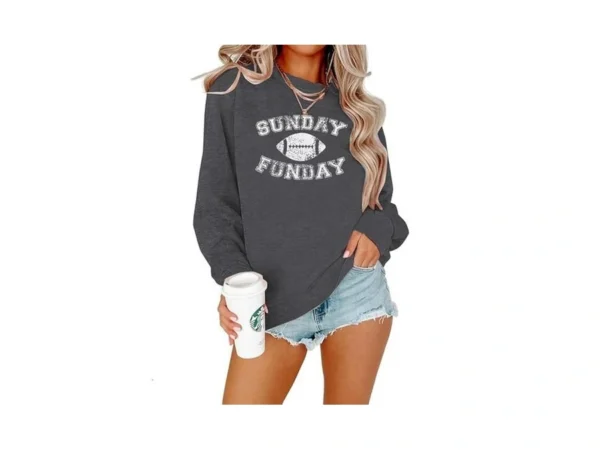 Floyu Football Sweatshirts For Womens Game Day Sweatshirt Sunday Funday