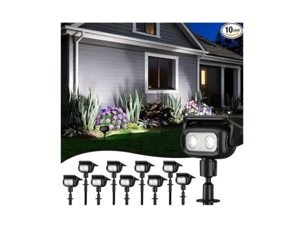 Roshwey Solar Landscape Spot Lights, Spotlights Outdoor Waterproof, With 2
