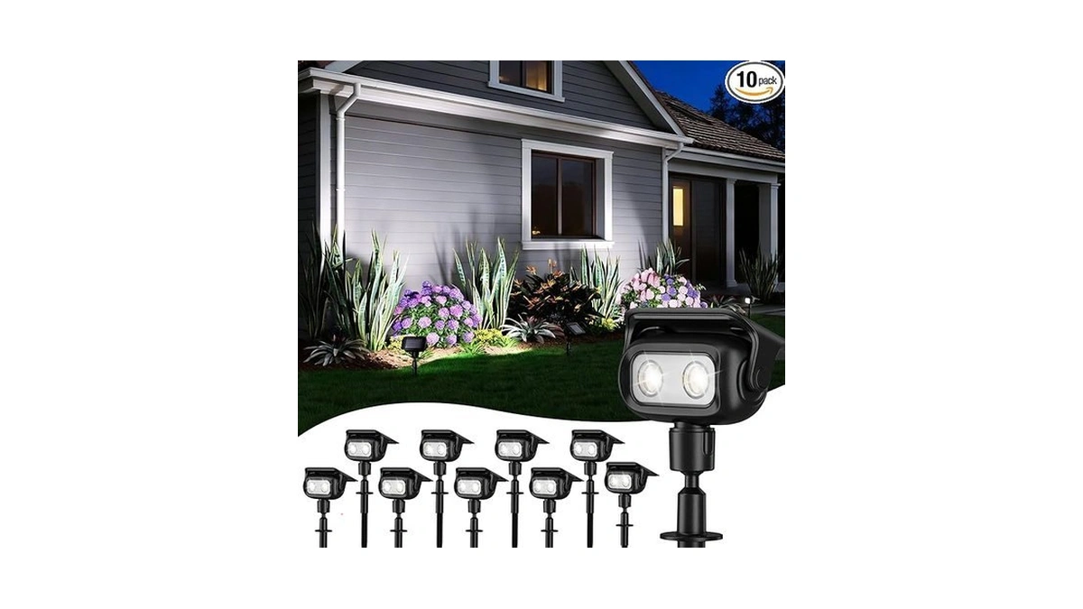 Roshwey Solar Landscape Spot Lights, Spotlights Outdoor Waterproof, With 2