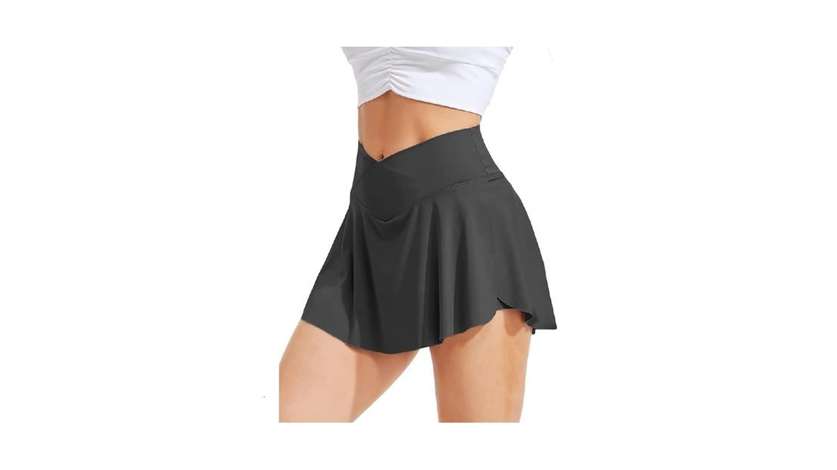 Riojoy Tennis Skirts For Women With Pockets Inner Shorts Cross