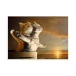 Funny Cats Titanic Cute Animal Canvas For Bathroom Decor Sea