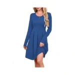 Korsis Womens Kelin Blue Medium Dress Casual Swing T-shift Auntumn