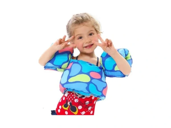 Double Couple Toddler Swim Vest With Sleeves Cartoon Adjustable Strap