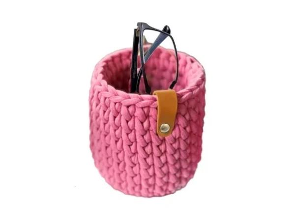 Clcbdeyit Crochet Glasses Storage Tube Standing Eyeglass Holder Eye Glasses
