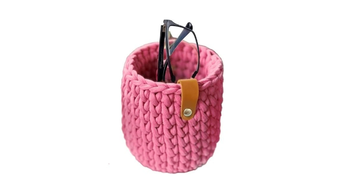 Clcbdeyit Crochet Glasses Storage Tube Standing Eyeglass Holder Eye Glasses