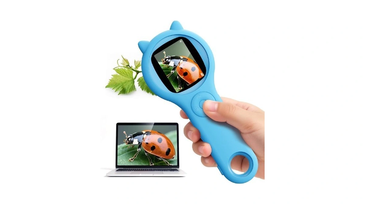 Outdoor Exploration Microscope For Kids, 500x Portable Digital Microscope With