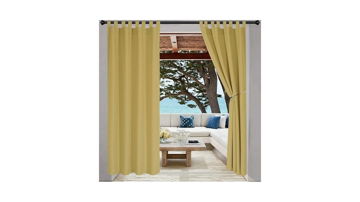 Lordtex Indoor/outdoor Curtains - Waterproof Tab Top Patio Curtains Sun