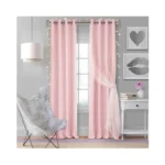 Elrene Home Fashions Aurora Kids Sheer Sparkle Overlay Blackout Window
