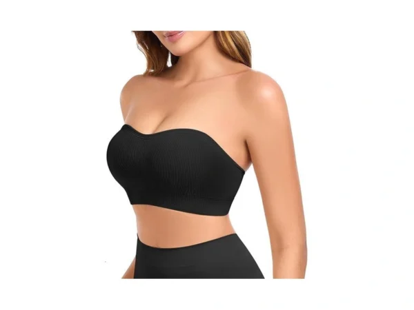 Finduself Strapless Bras For Women Non-slip Padded Bandeau Bra Wireless
