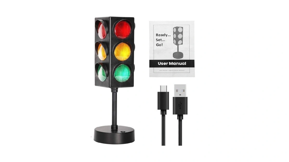 Aekops 11 Inch Traffic Light Lamp With Base For Room