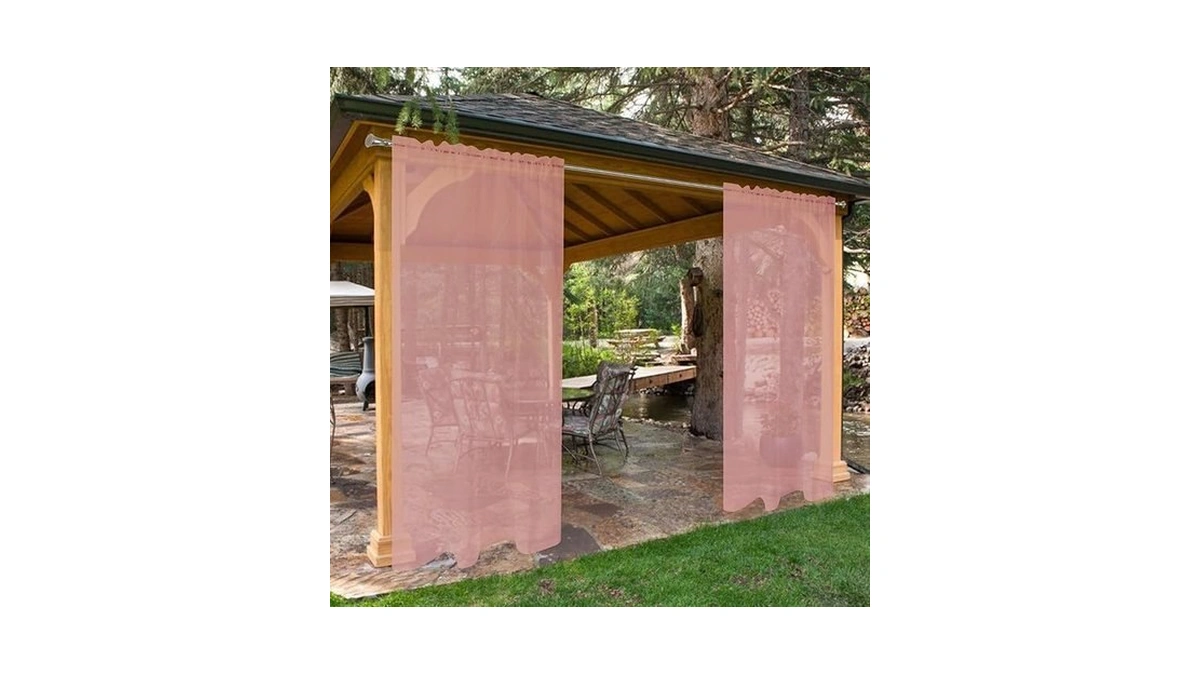 Spacedresser Waterproof Outdoor Sheer Curtains For Patio - 2 Panels