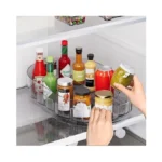 Holinwa Lazy Susan Organizer For Refrigerator, 13.5" X 8.5" Clear