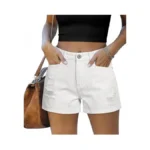 Onlypuff Boyfriend Jean Shorts For Women Distressed Frayed Denim Short