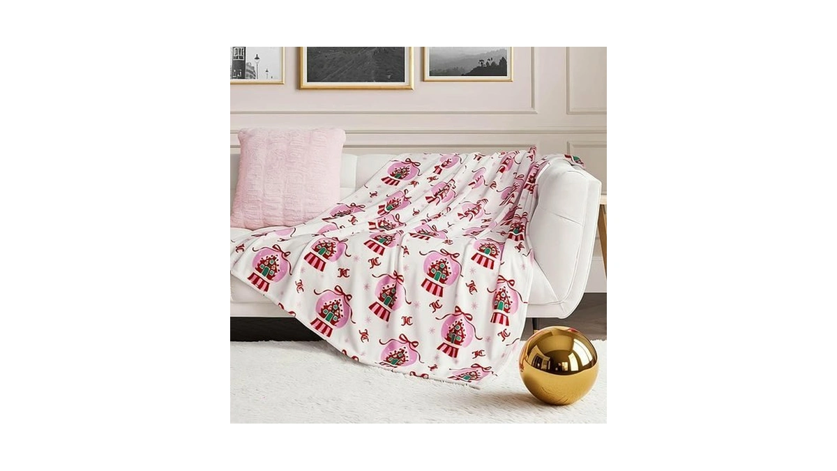 Juicy Couture Winter Snowglobe Plush 50 X 70 Throw Blanket,