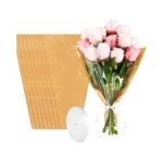 Jarthenaamcs 50pcs Graduation Flower Wrapping Bags Kraft Paper Clear Floral
