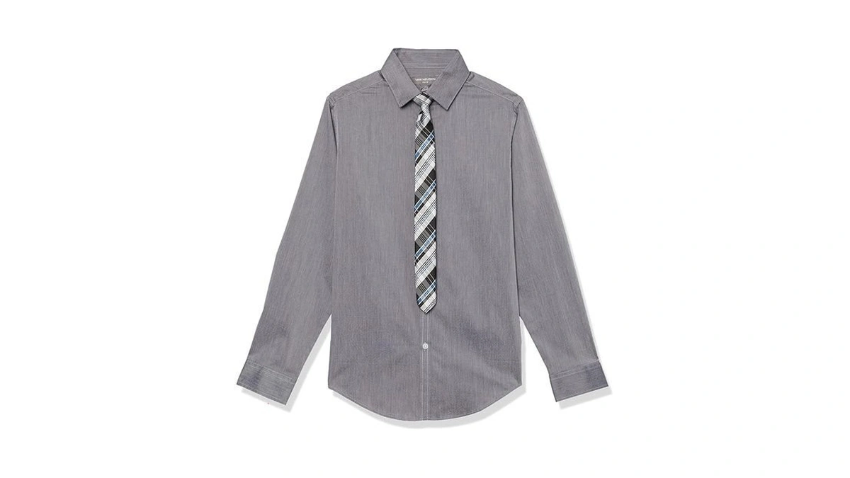 Van Heusen Boys' Long Sleeve Dress Shirt And Tie Set,