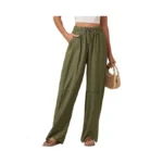 H Hellisal Women's Wide Leg Linen Pants High Waisted Flowy