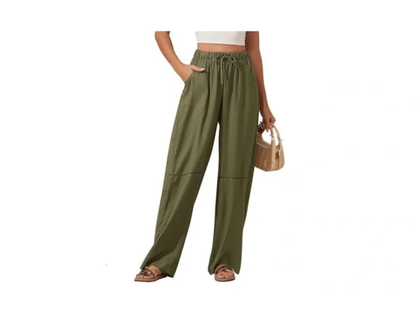 H Hellisal Women's Wide Leg Linen Pants High Waisted Flowy