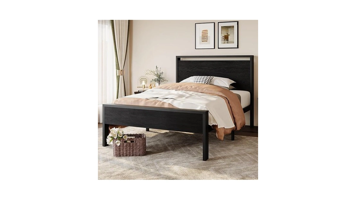 Sha Cerlin 14 Inch Twin Size Metal Platform Bed Frame