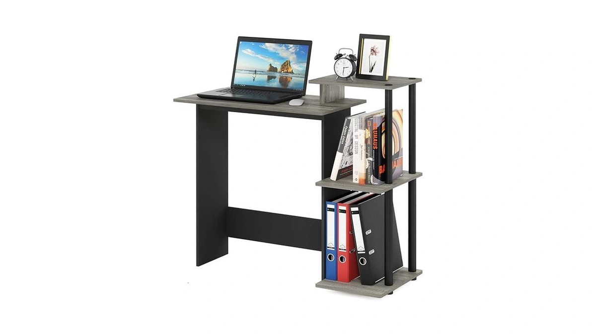 Furinno Efficient Desk, 28.6" Wide Gaming Desk With 3 Open