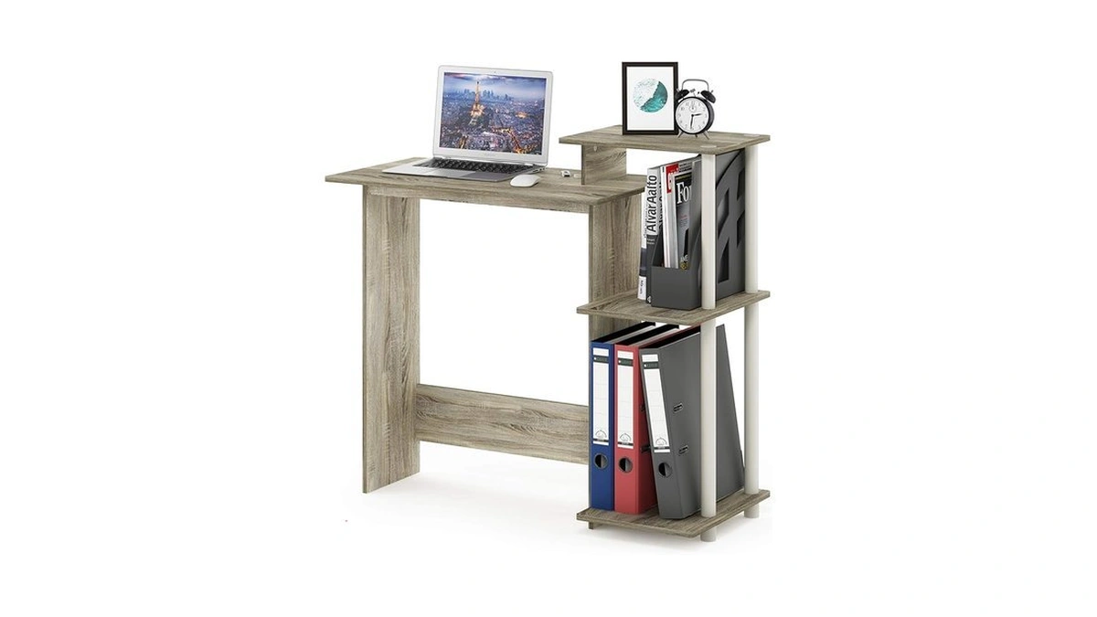 Furinno Efficient Desk, 28.6" Wide Gaming Desk With 3 Open