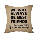 Mugod Best Friends Forever Decorative Throw Pillow Cover Case We