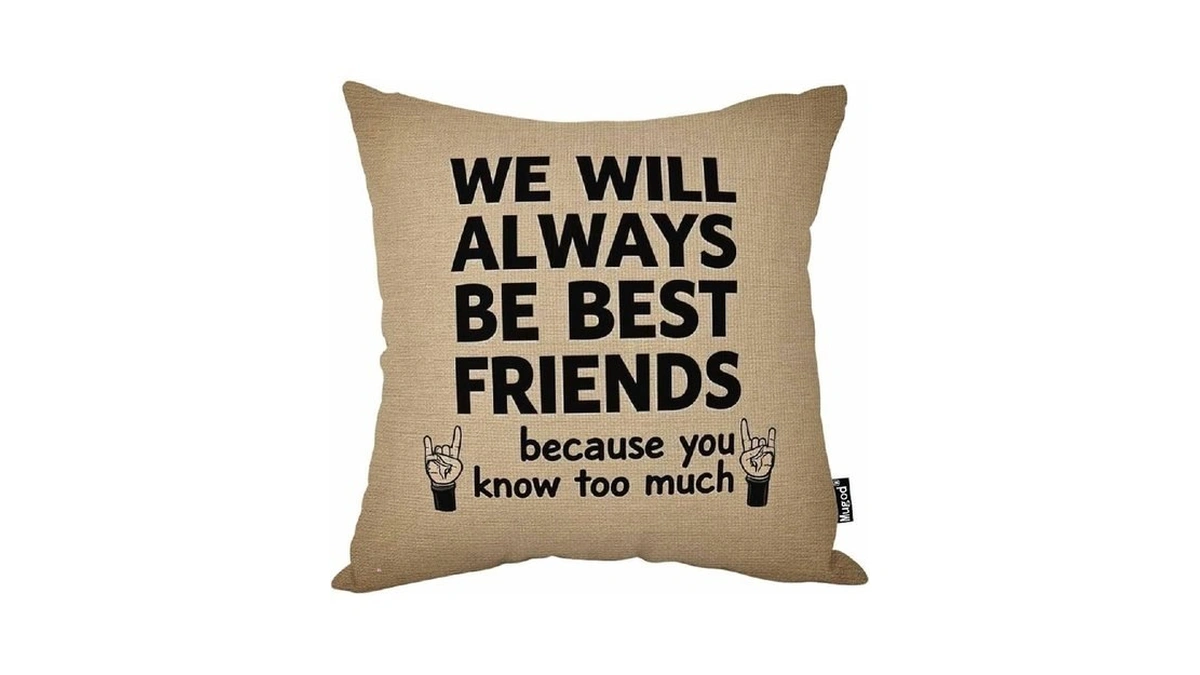 Mugod Best Friends Forever Decorative Throw Pillow Cover Case We