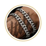 Znboh 2pcs Stainless Steel Bracelets For Men 14k Gold Plated