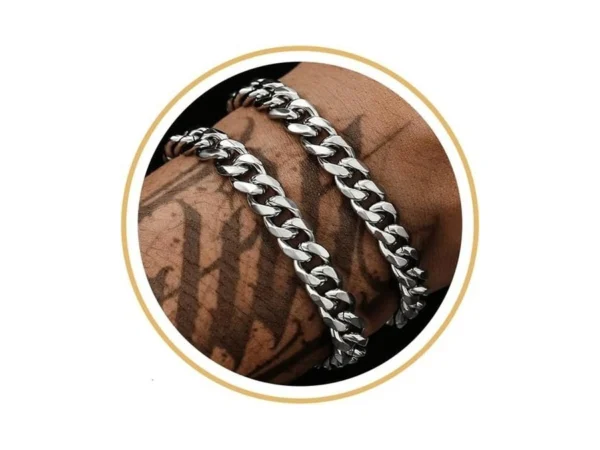 Znboh 2pcs Stainless Steel Bracelets For Men 14k Gold Plated