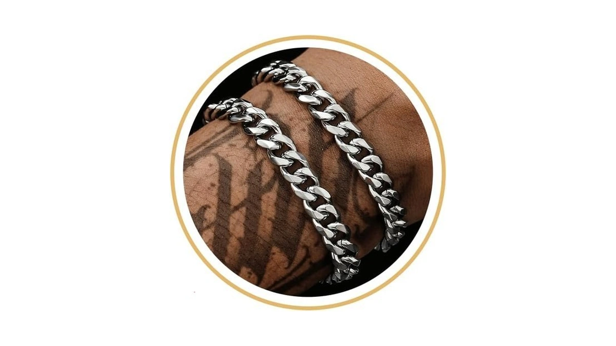 Znboh 2pcs Stainless Steel Bracelets For Men 14k Gold Plated