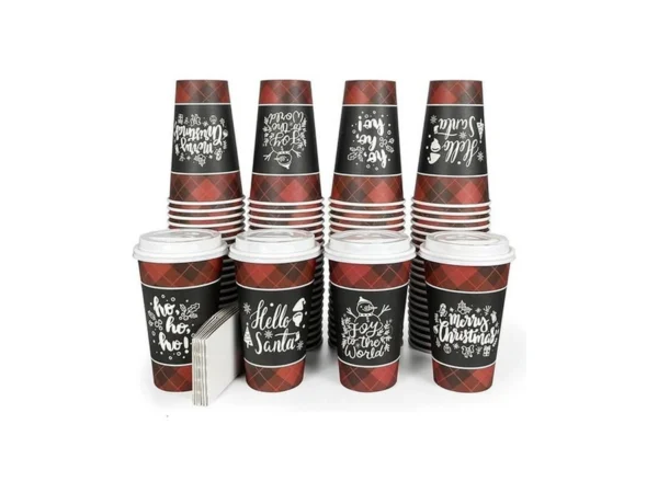 Funpak Disposable Coffee Cups With Lids For 100 Guests 16