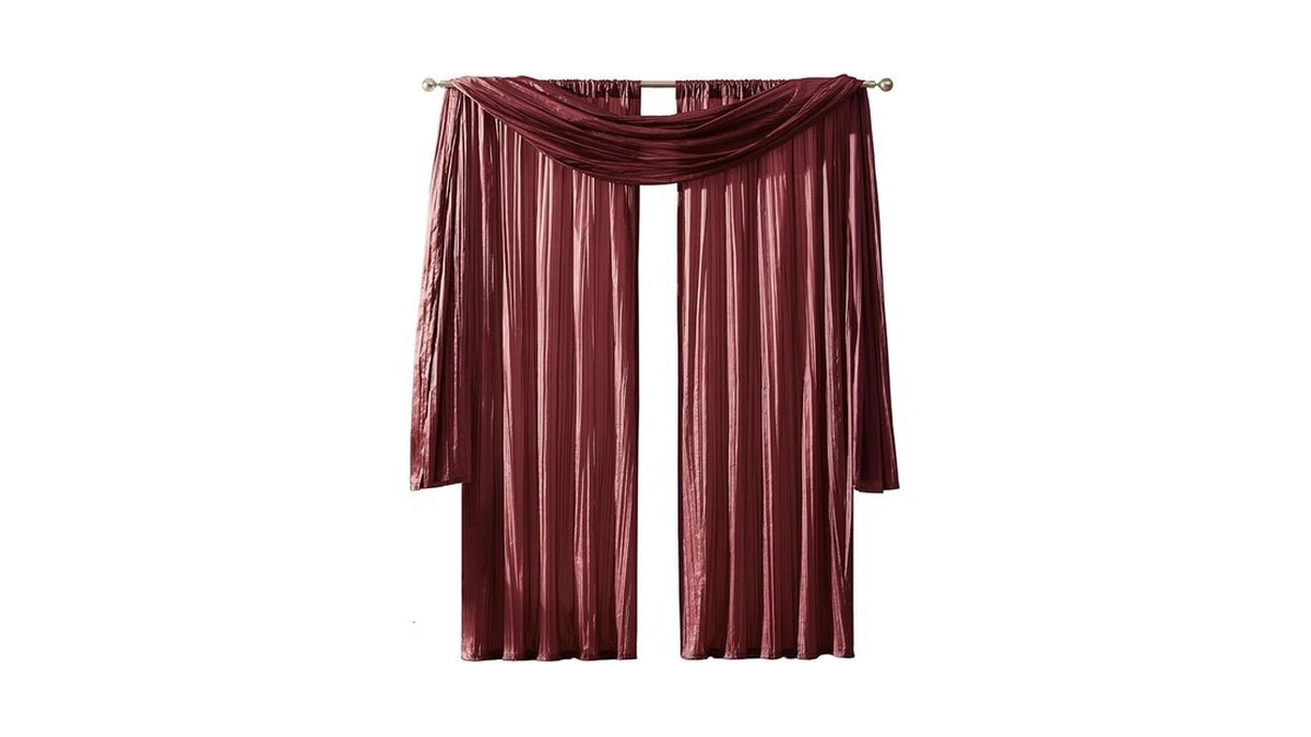 Elrene Home Fashions Athena Faux Crushed-silk Window Curtain Panel And