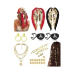 Pirate Costume Accessories For Women With Bandana Head Scarf Pirate